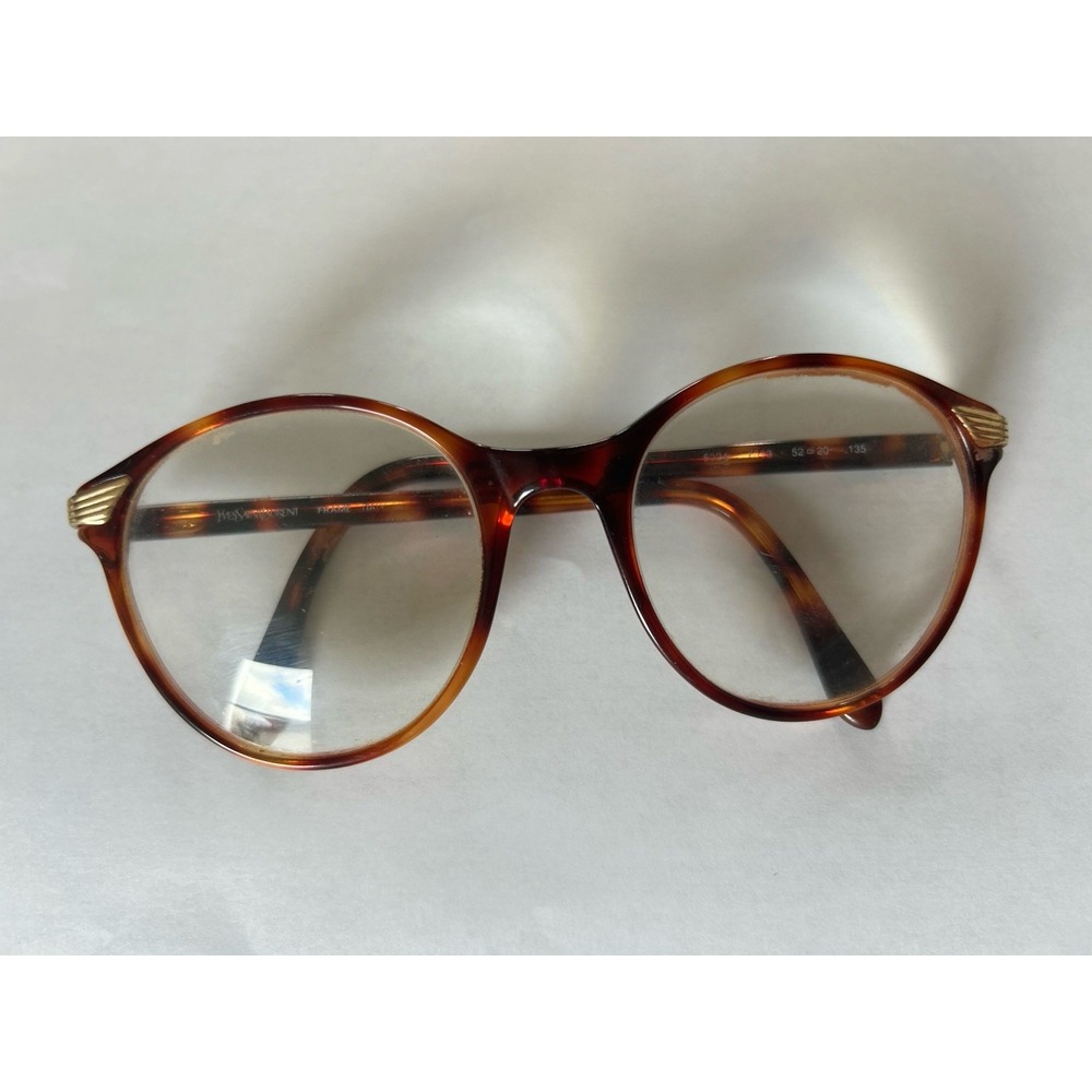 VTG Yves Saint Laurent Eyeglasses Y553 Tortoiseshell 52 20 135 Italy FRAMES ONLY